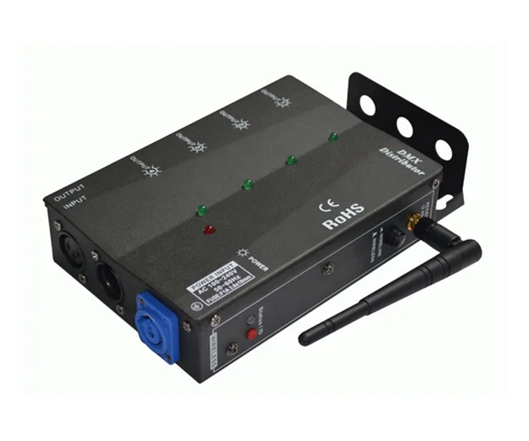 4 Way DMX 2.4G wireless Distributor 4 channel signal amplifier 4 way dmx signal wireless distributor stage light splitter