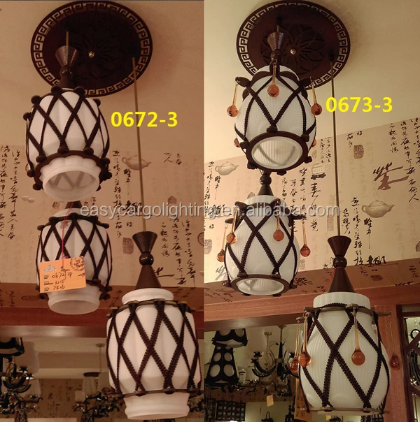 Винтажный подвесной светильник из пеньковой веревки креативный декоративный для столовой комнаты (0672-3p и 0673-3p)