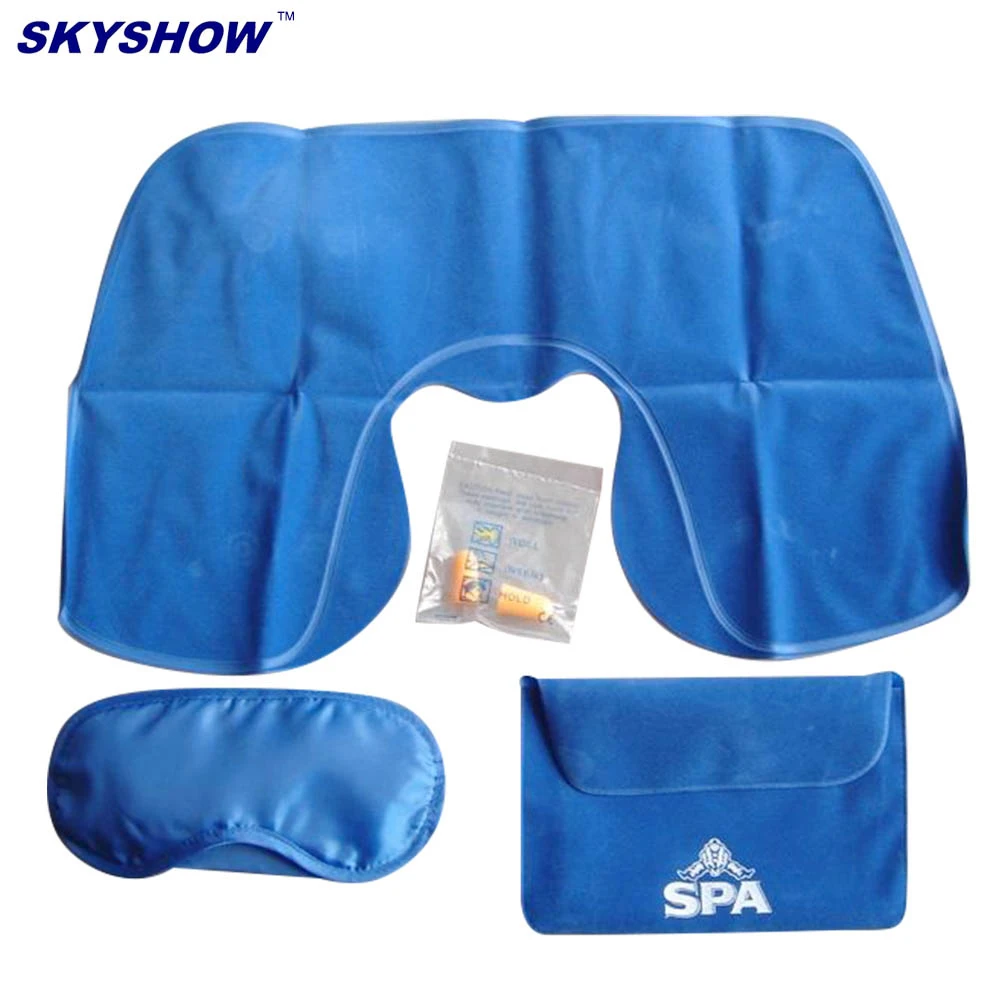 Airline Travel Kits Inflatable Pillow Set with Hearing Protection Eye Mask And Ear Plug