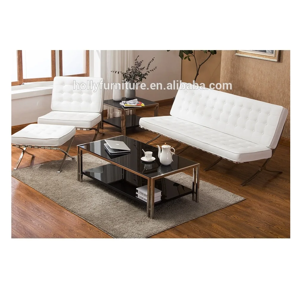 
Mandy HL-50018008b Spanish style Tufted 3 seater leather Office SOFA 