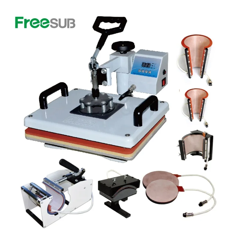 2018 лучшие продажи freesub сублимации машина 8 в 1 дешевые используется Майка тепла пресс-машина
