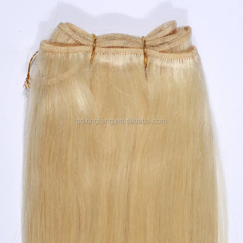 alibaba 613 blonde color 100% Brazilian remy hair double machine wefts with the competitive price