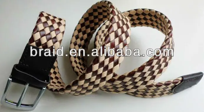 cotton/leather braided belt