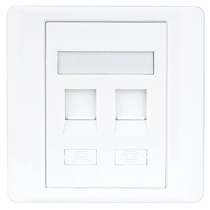 Хорошее качество 1/2 порт, сетевая Лицевая панель RJ45 Лицевая панель cat6 настенная пластина