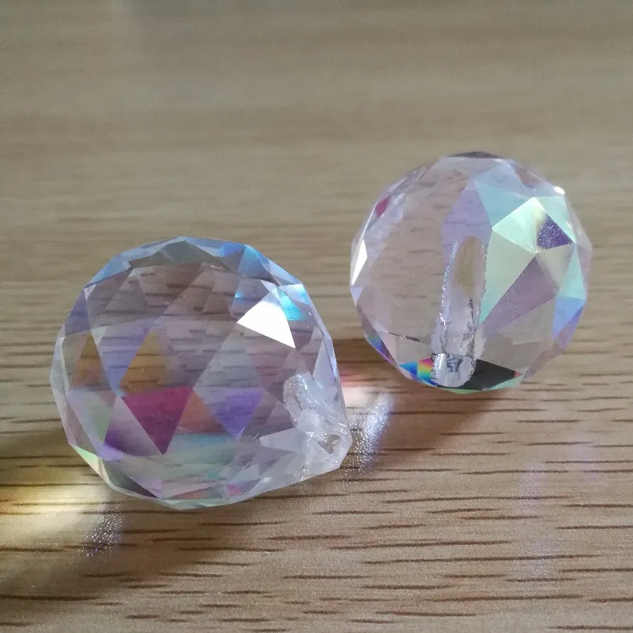 Crystal Coating AB Crystal Faceted hanging Ball for Chandelier lighting parts decoration