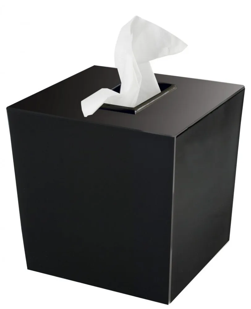 Shiny Black 5-Star Hotel Room Resin Bathroom Hotel Amenity Tray