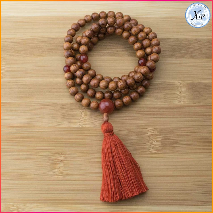 Wholesale Wood Necklace Mala Beads Wooden Beads Tassel Necklace
