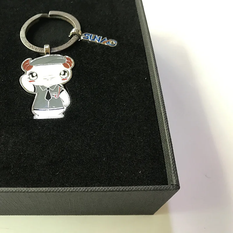 Wholesale flocking foam insert Cardboard Paper Pill Keychain Gift Box