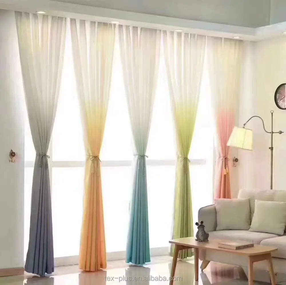 
2018 thick rainbow curtain,linen look background 