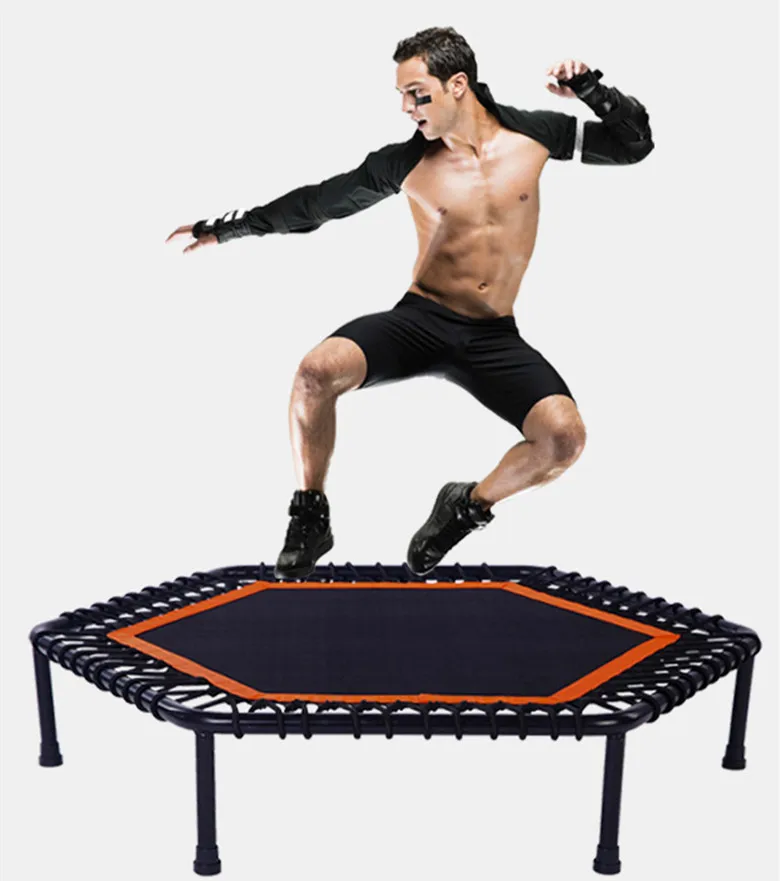 Mini Trampoline Cardio Home Rebounder Exercise Fold Fitness Trampoline With Adjustable Handrail