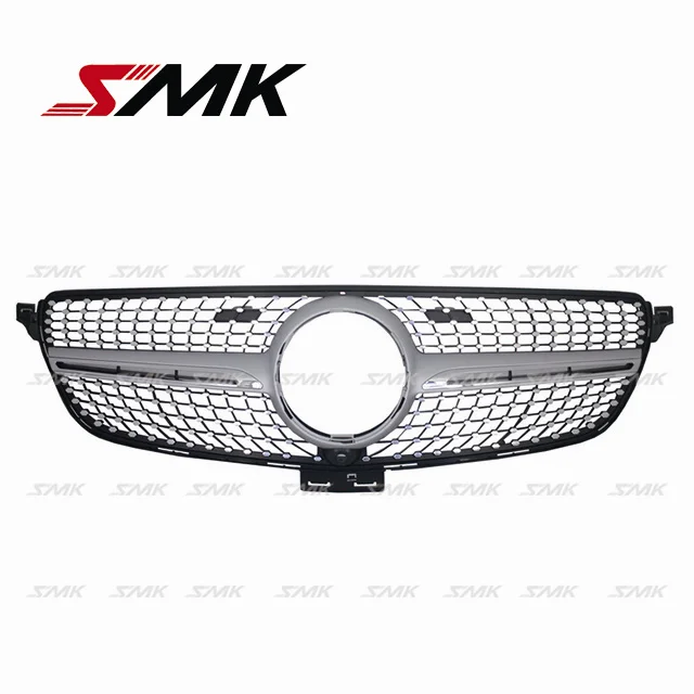 Для 2015 + M-ercedes GLE CLASS W166 A--MG Алмазная решетка, Авто гриль, передняя Центральная решетка радиатора, серебро