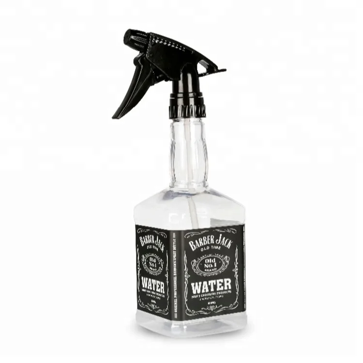 Оптовая продажа, пустая пластиковая бутылка-распылитель в форме виски для парикмахерской, 600 мл