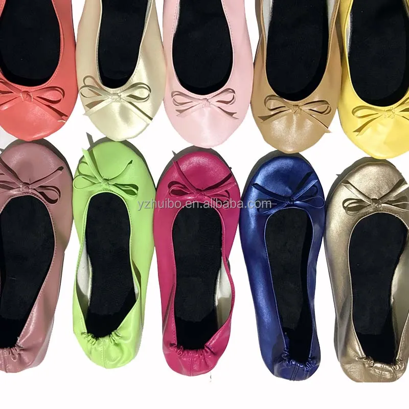 
Ballet shoes Foldable Flats and Travel Pouch Travel Slipper 