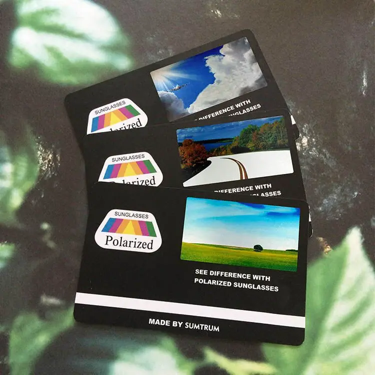 custom polarized sunglasses lens test cards