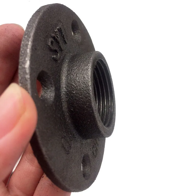 1 INCH black malleable iron pipe fitting threaded floor flange with 4 holes