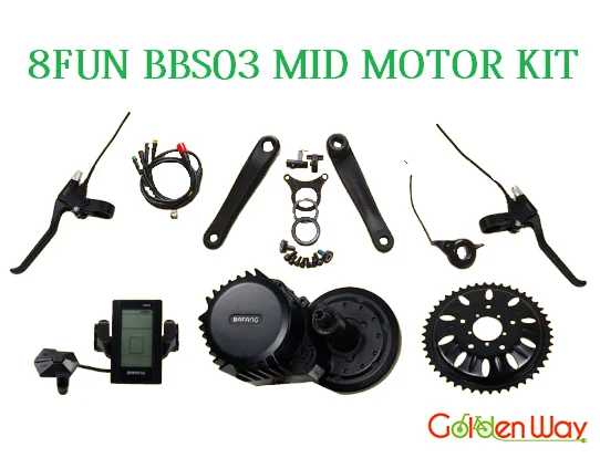 8FUN mid drive motor e bike kit, mid-drive electric bicycle conversion kit BBS01 BBS02 BBSHD