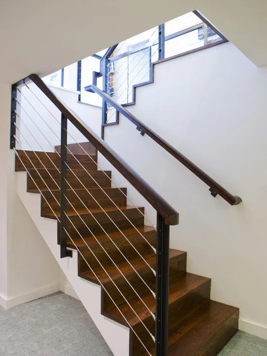
Modern Steel Wood Straight Staircase/Stairs with Customized Railing 