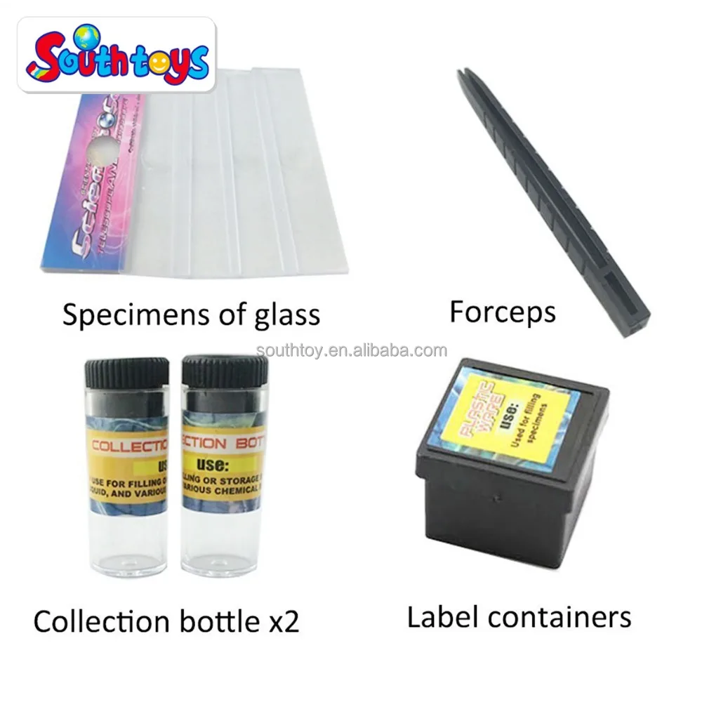 kids science education electric microscope beginner toys kit LED 100X, 400x, and 1200x magnification