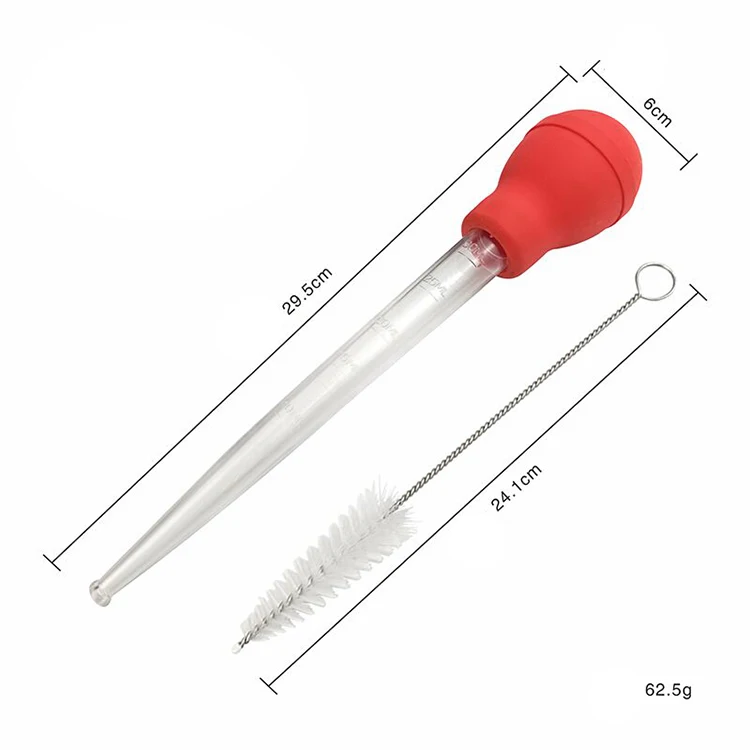 
2 In 1 Kitchen BBQ Accessories TPR & PS Turkey Baster With Cleaning Brush 