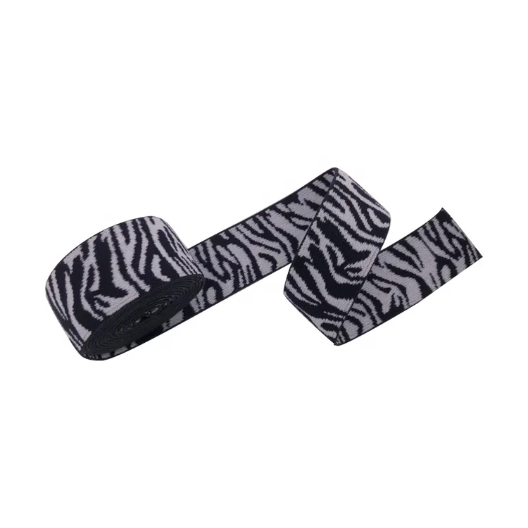 Snow leopard double-face soft nylon jacquard strap webbing elastic band for underwear garment