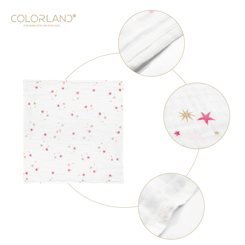 COLORLAND bamboo organic cotton blanket set baby muslin swaddle blanket