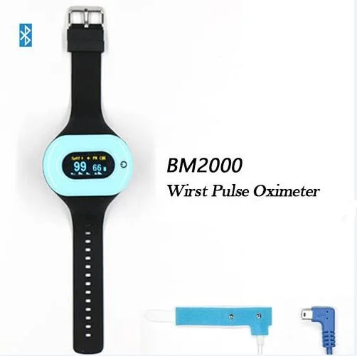 wrist pulse oximeter ble with reusable pediatric sensor with oled digital display