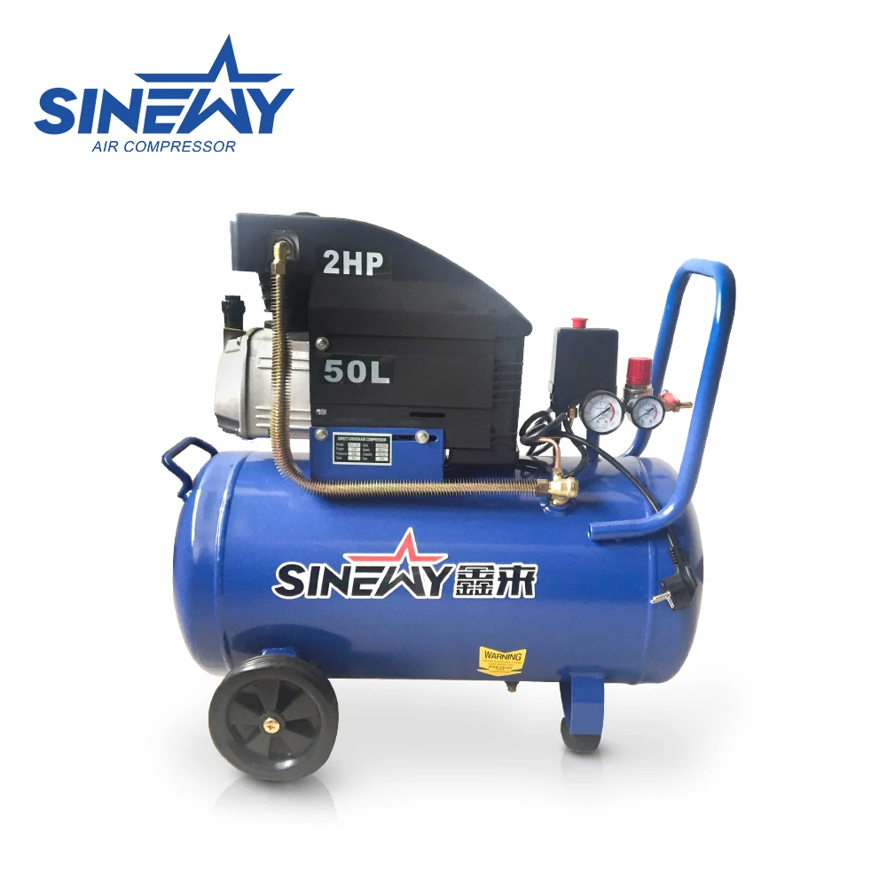 Китайский профессиональная фабрика дешевые 50L поршень электрический портативный прямого воздушного компрессора