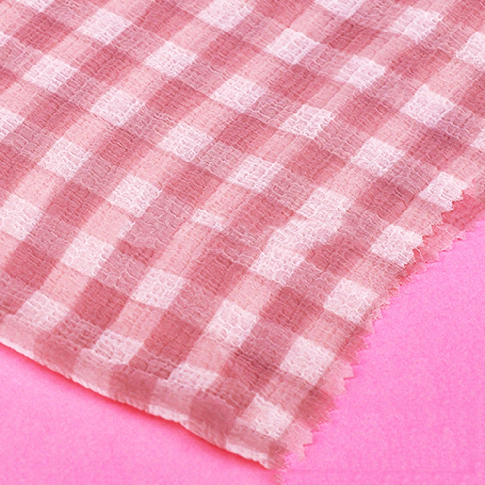 
2019 wholesale high price quality sparkle paris heavy chiffon fabric Pink square fabrics 