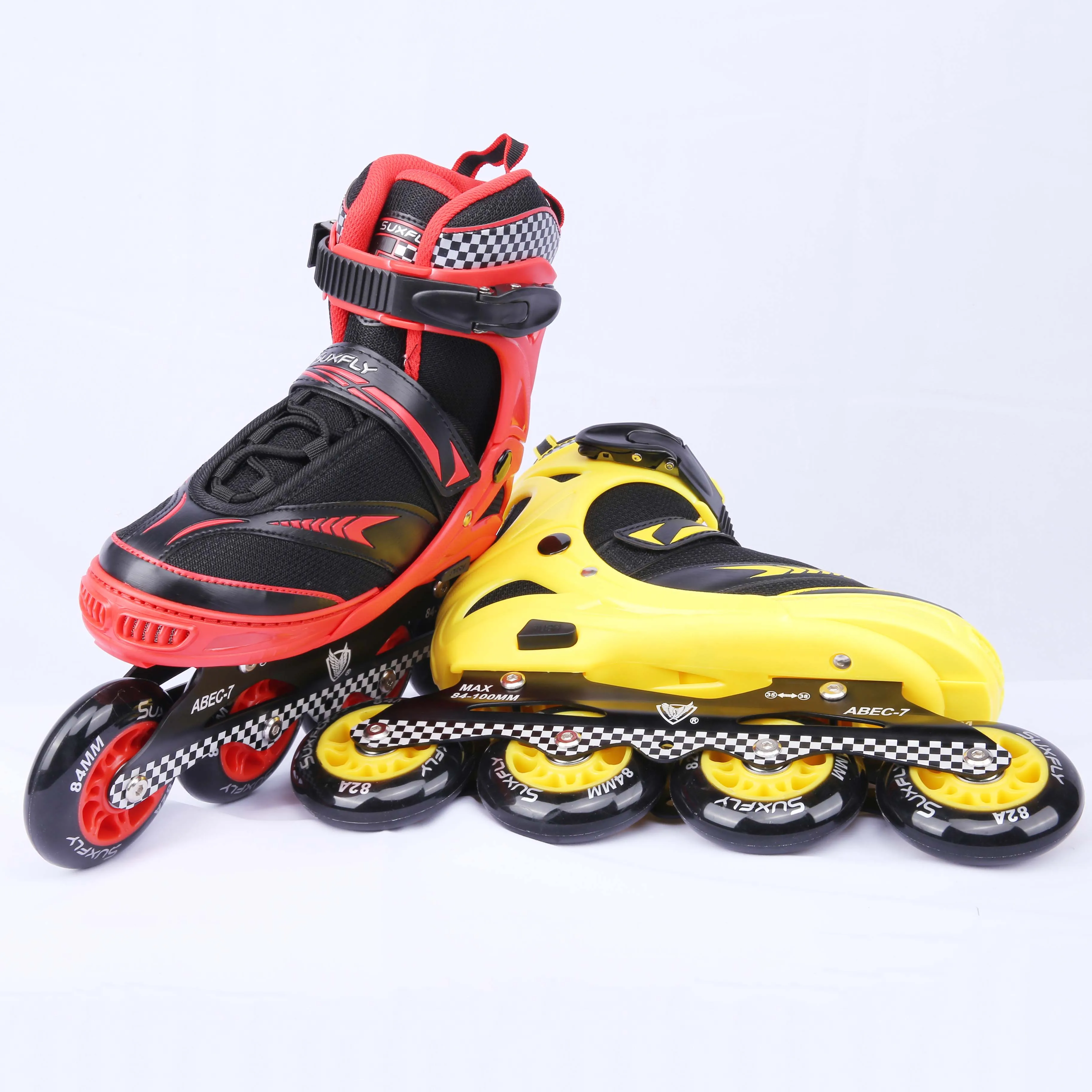 3 big wheels 4  rubber wheels flashing LED China hot selling  patine street running inline skates roller quad  skating shoes