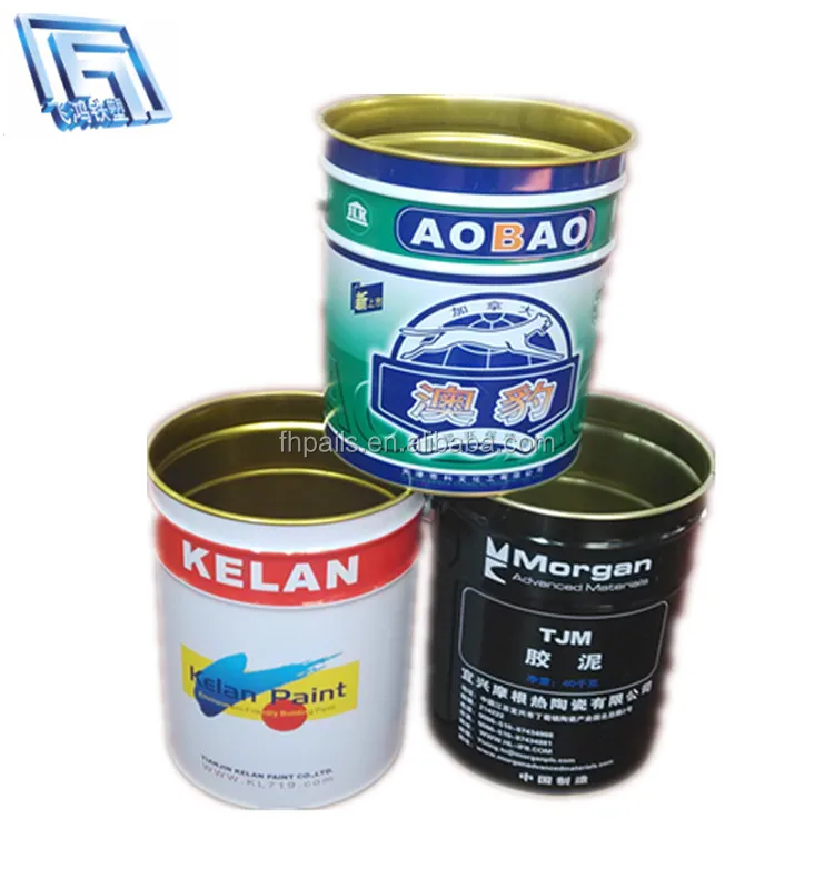 Металлическое Оловянное ведро с цветным покрытием 25 л с железным кольцом для краски, бензина или другого химического продукта