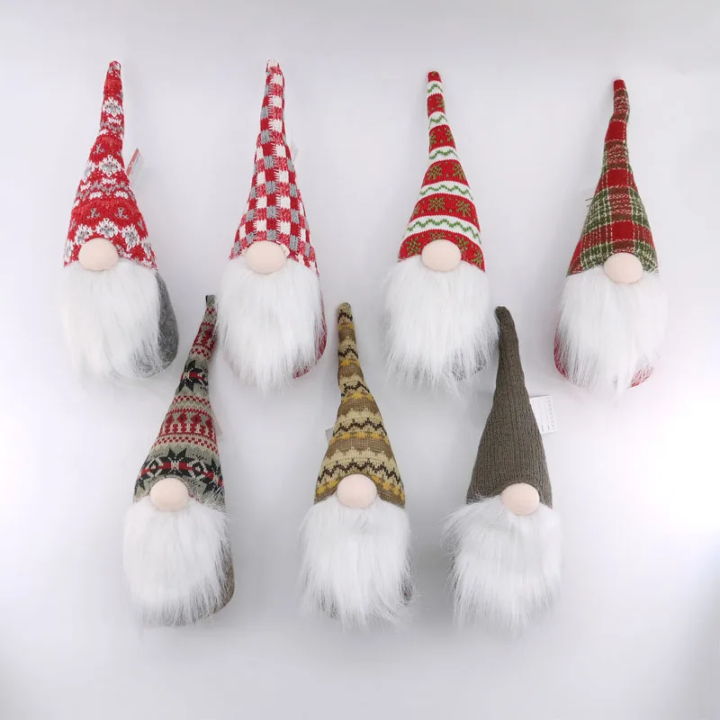 
31cm wholesale christmas felt gnome with knitted hat christmas decoration 
