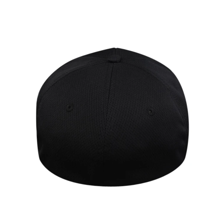Custom black elastic band flex closed back fit baseball cap cotton mesh trucker hat