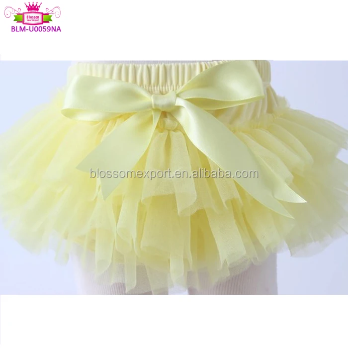 2019 Wholesale Newborn Baby Clothing Chiffon Infant Girl Tutu Bloomers Baby Culottes underwear ruffle bloomers with Bow