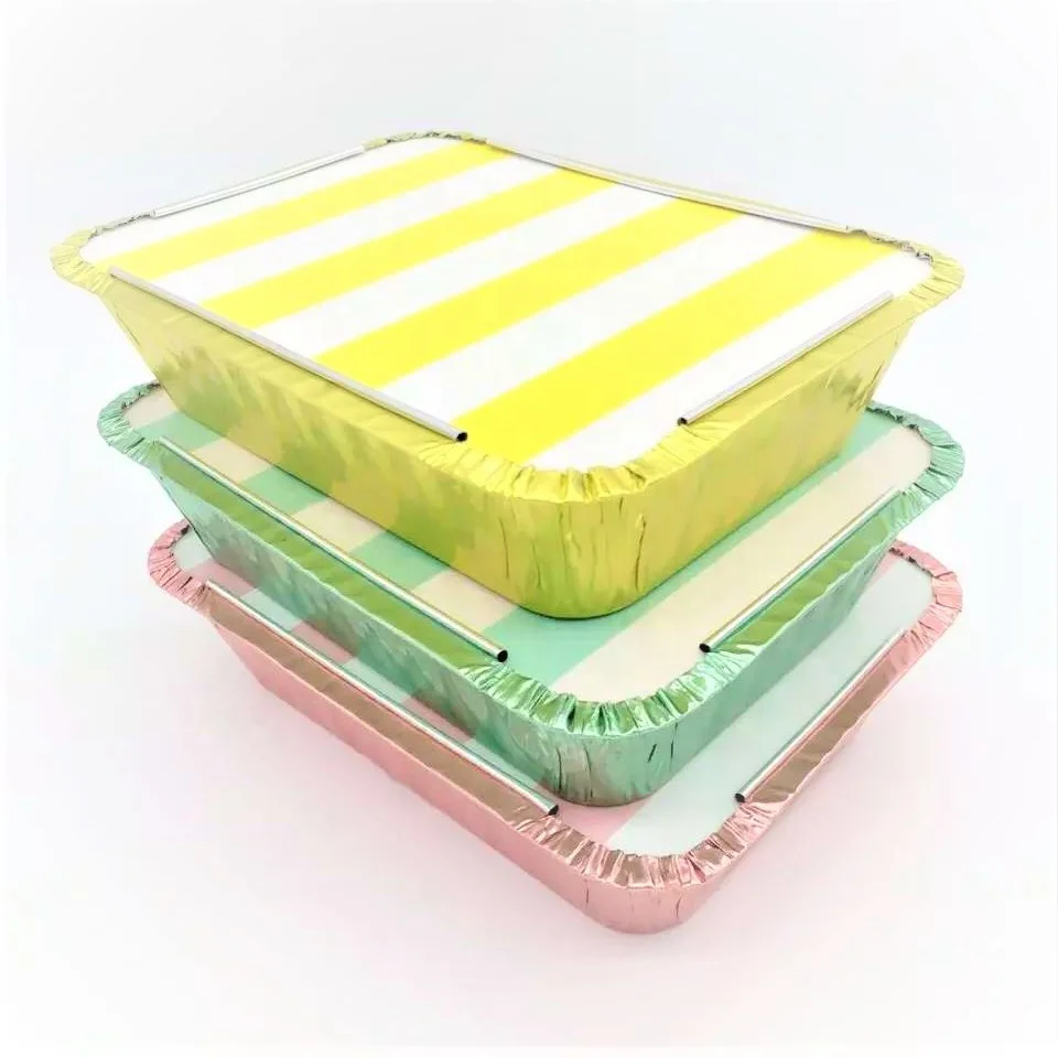 coloured aluminium foil food container