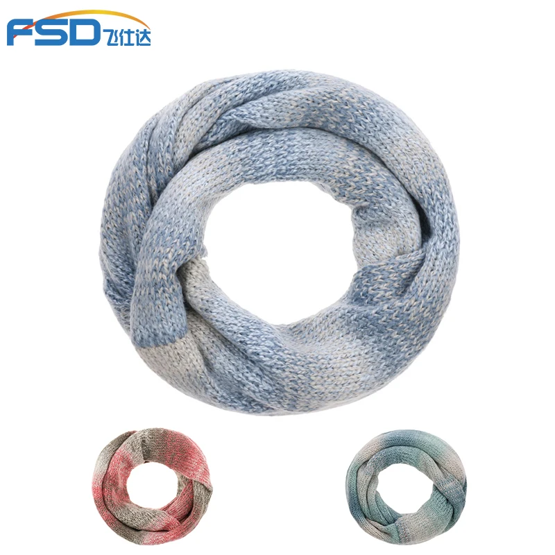 High Quality Soft Warm Thick Mixed Colorful Knitted Red Scarf