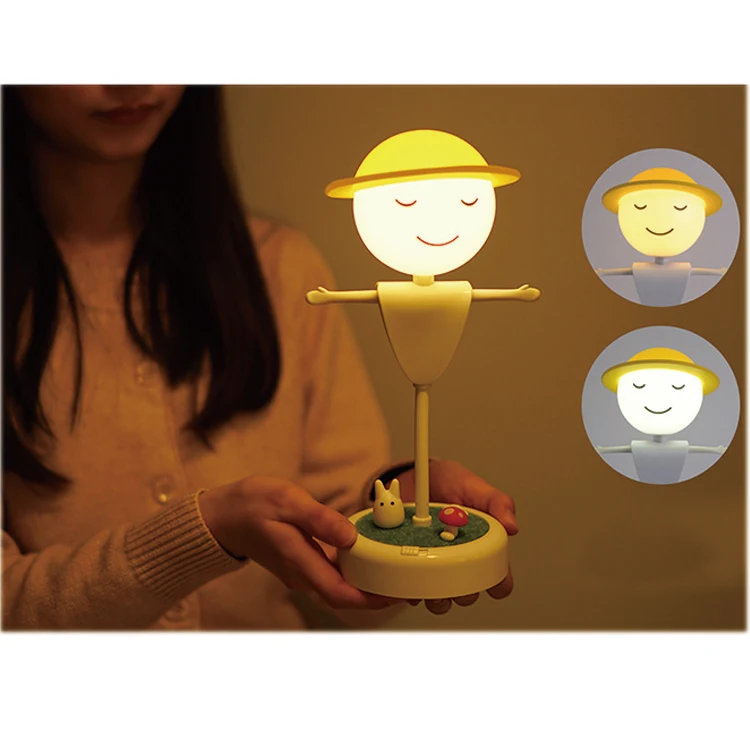 Creative Bedside Bedroom Scarecrow Night Light With Rechargeable Audio Function