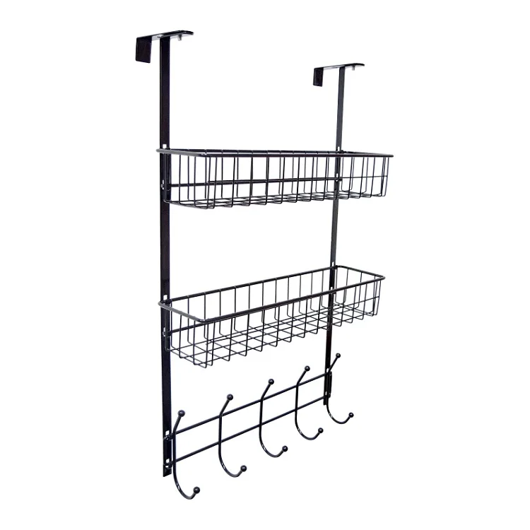 Adjustable Tiered Over the Door Clothes Hook Hanger Organizer Rack Shelf