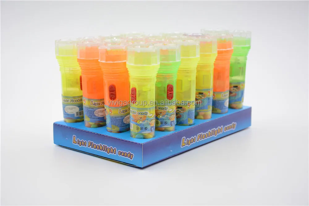 Light Flashlight sweet hard press ball shape candy toy