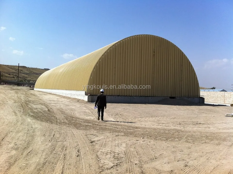 Trailer mounted agriculture equipment for steel arch building