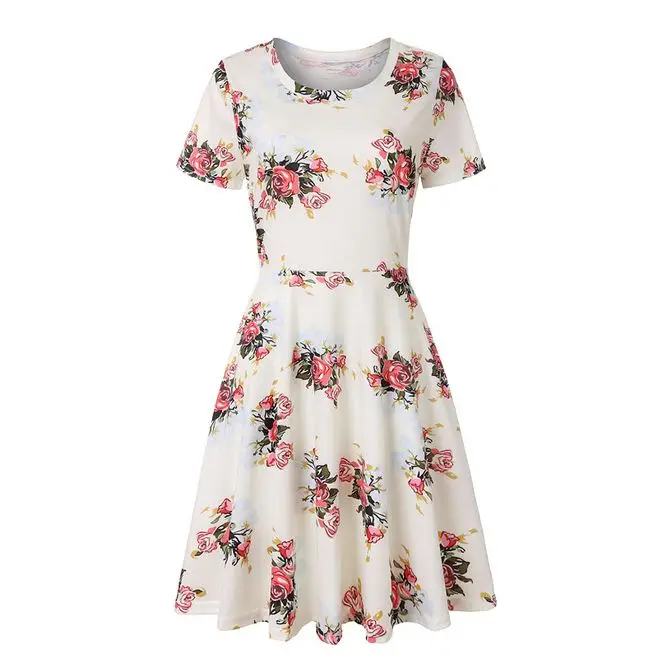 High quality Ebay Amazon Hot wholesale designer clothing simple Round Neck latest western dress patterns for ladies