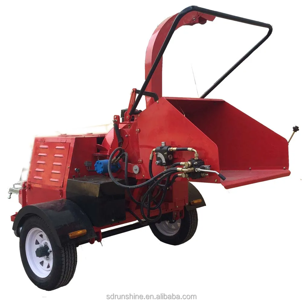 DWC22 wood chipper machine with diesel engine and 2 ball hitch