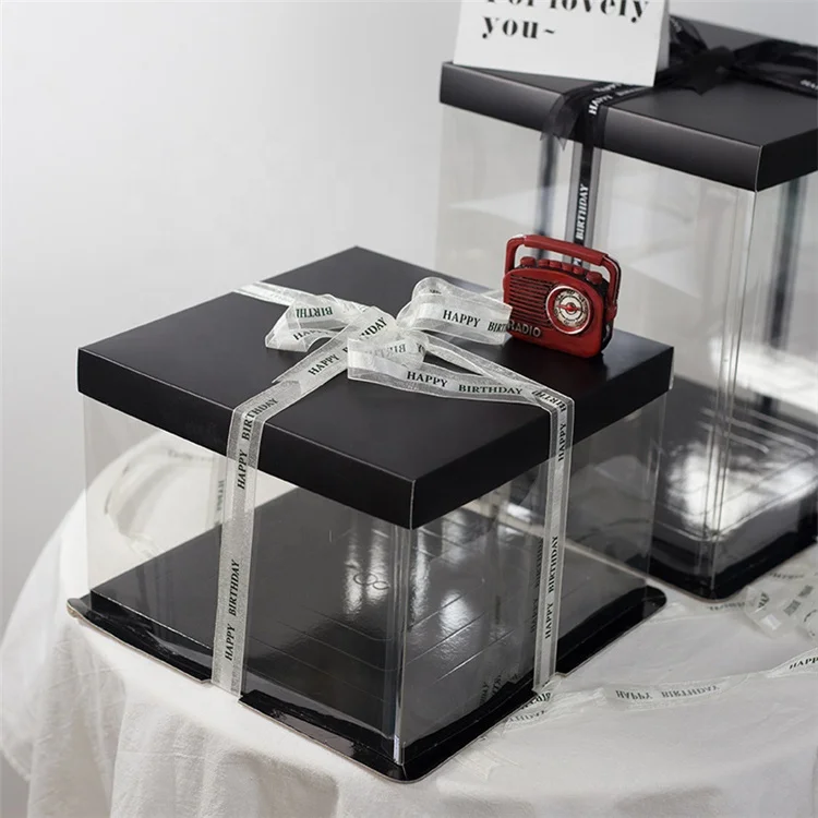 
Window Disposable Container pvc box Pet Transparent Cupcake Boxes Plastic Cake Box Clear 
