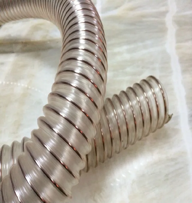 Pu Flexible Suction Metal Spiral Transparent Hose