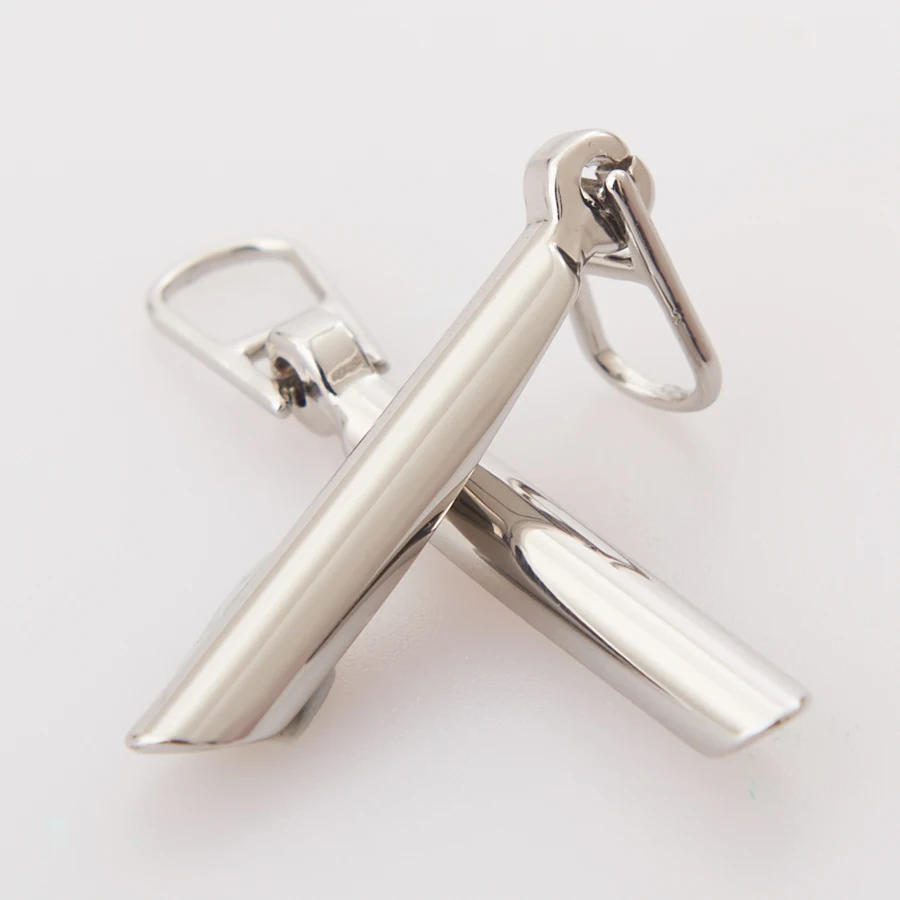 Eco friendly silver color zinc alloy metal zipper slider puller for bag