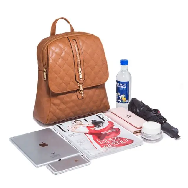 Hot Selling New Design Fashion Ladies Style Pu Mini Backpack Leather Contrast Leopard For Women