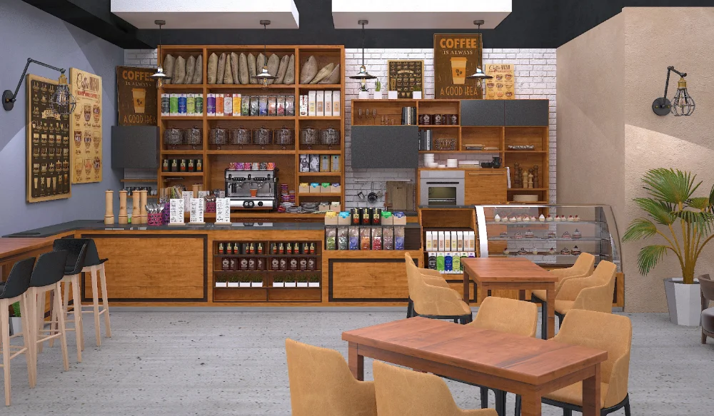 Wholesale commercial latest furniture villas office coffee fast food shop ktv room interior design