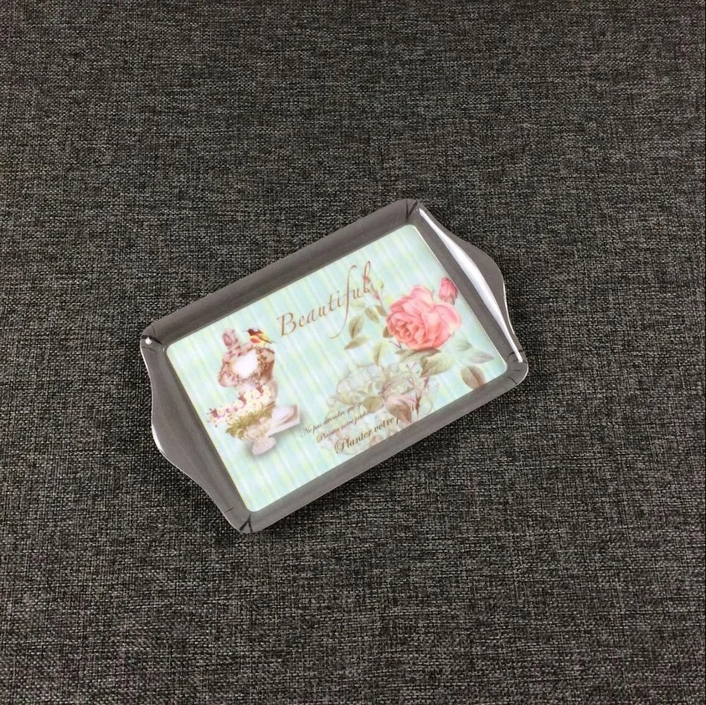 Custom printed food grade plastic serving tray melamine lunch tray