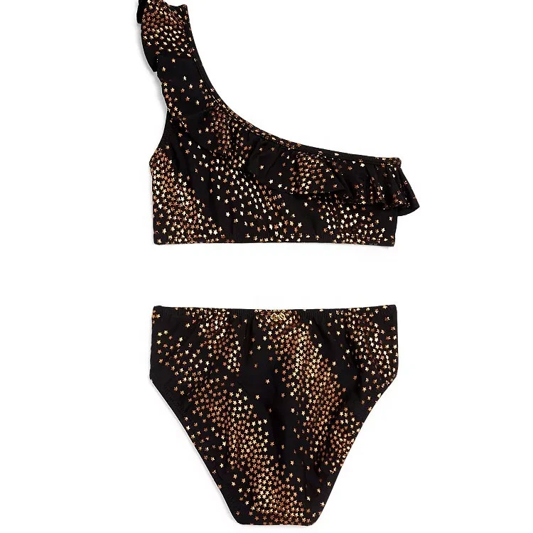 Sublimation printing ethic thong little girl bikini kid swimwear