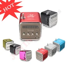 Fashion aluminum V26 Portable Mini Speaker FM radio, support for MP3 / 4 player, SD, TF card, LED display