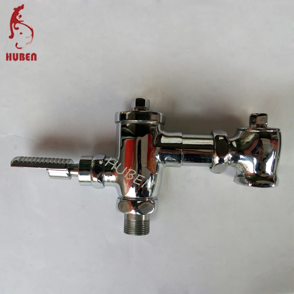 
Horizontal foot control brass public toilet flush valve 